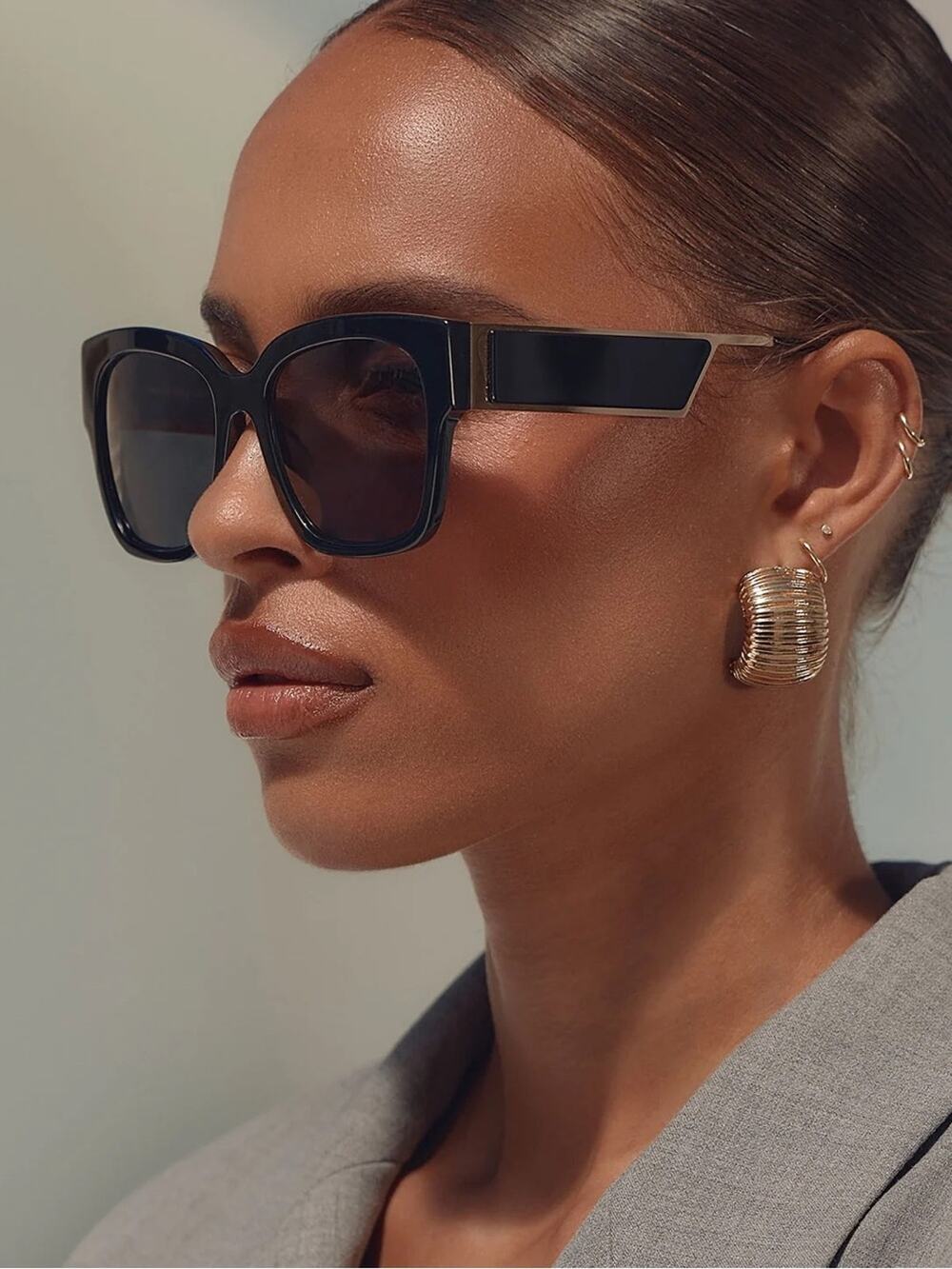 NEW DIFF Eyewear ISABELLA IC01-0420 Black Sunglasses Authentic